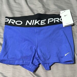 Nike Pro Royal Blue Shorts with Black Waistband